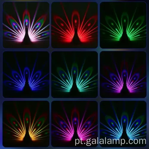 Luz de mesa USB do pavão